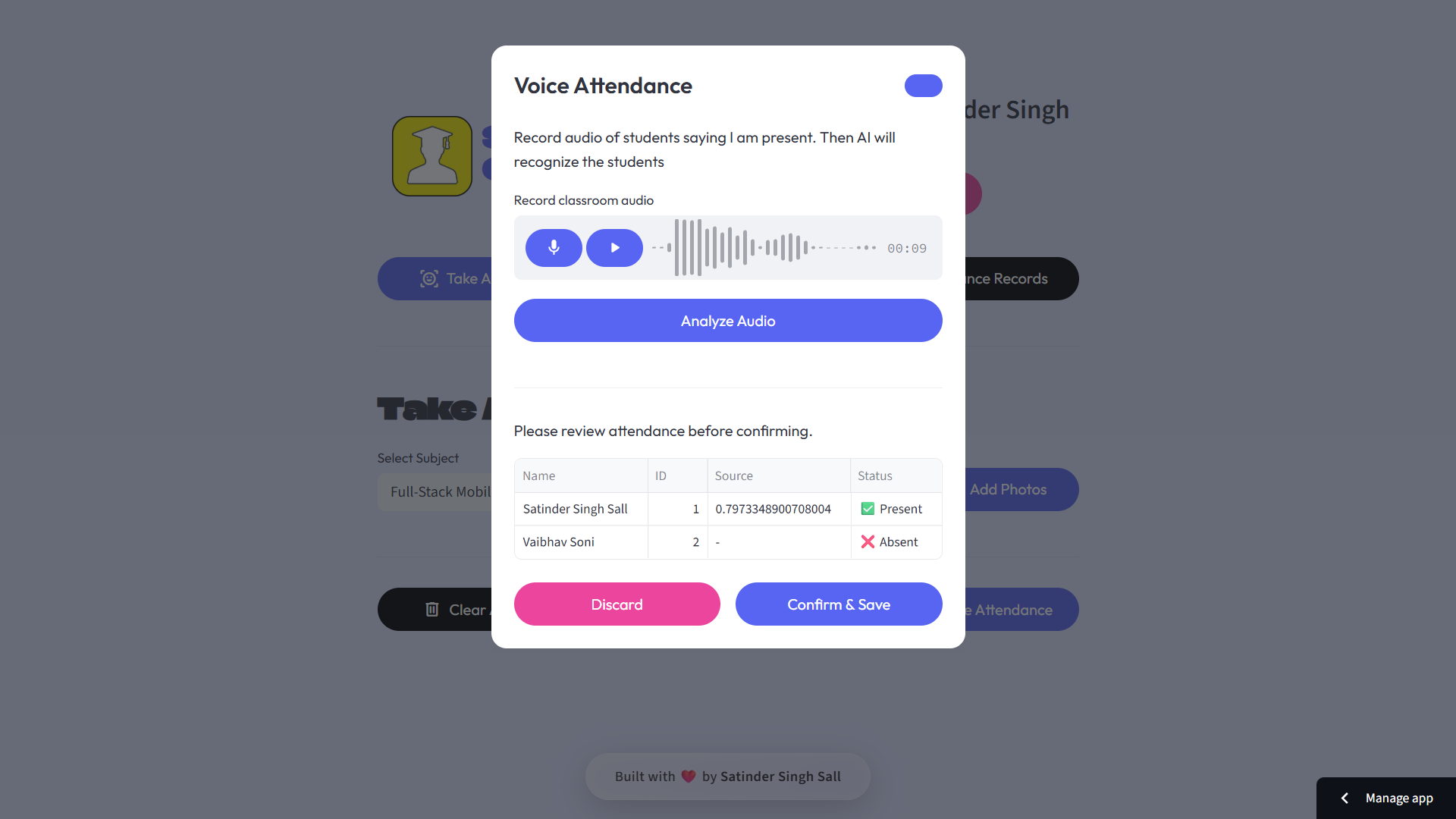 Voice Attendance